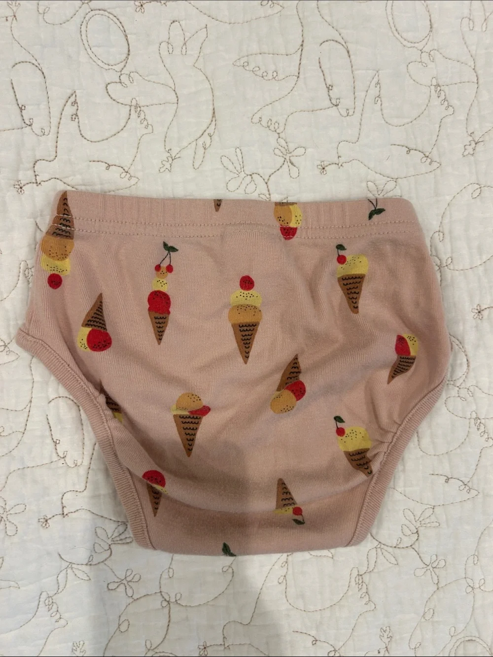 Hanna Andersson Pink Ice Cream Print Dress-Style Bodysuit